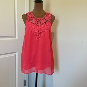 Banana Republic Pink Chiffon Sleeveless Embellished Blouse